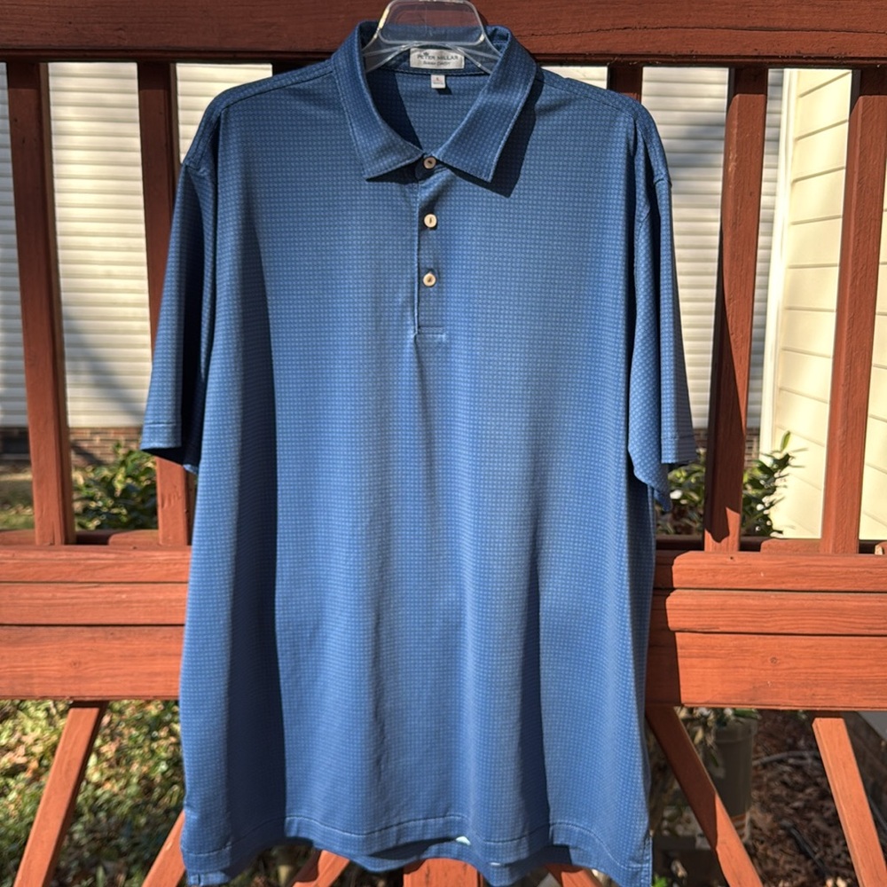 Peter Millar Blue Polo Shirt, L - Picture 4 of 11